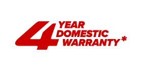 4 Year Domestic Warranty* 4 Year Domestic Warranty*